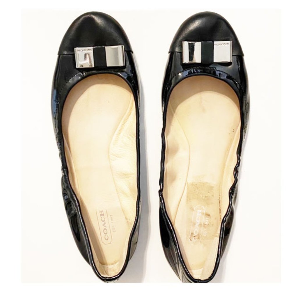 Coach Demi Leather Bow Flats